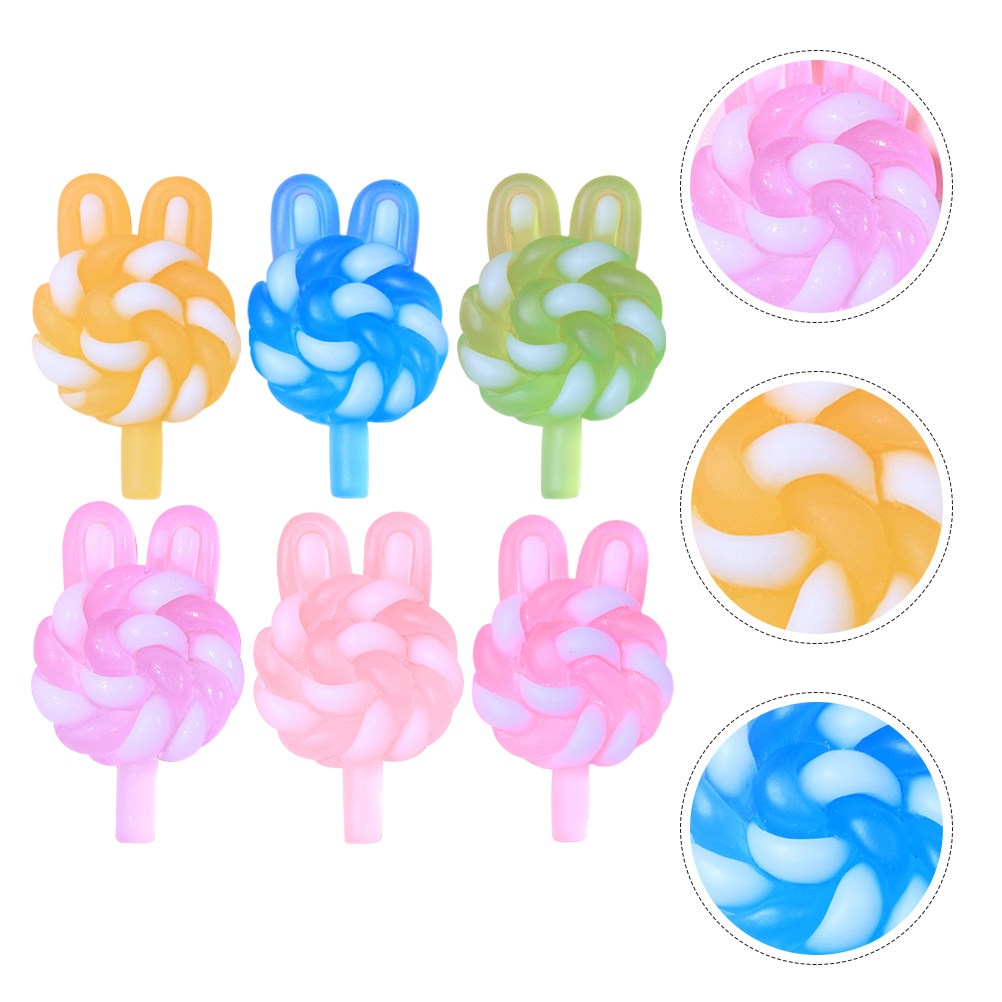 Resin Craft Material - 24 ชิ้น จี้รูปกระต่ายการ์ตูนน่ารัก เรืองแสง ทำจากเรซิ่นพลาสติก สำหรับงาน