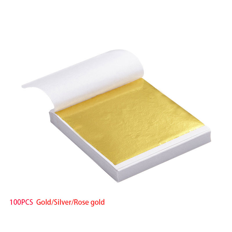 Gold Foil Flakes - 100pcs Art CRAFT Design กระดาษแผ่นปฏิบัติ PURE