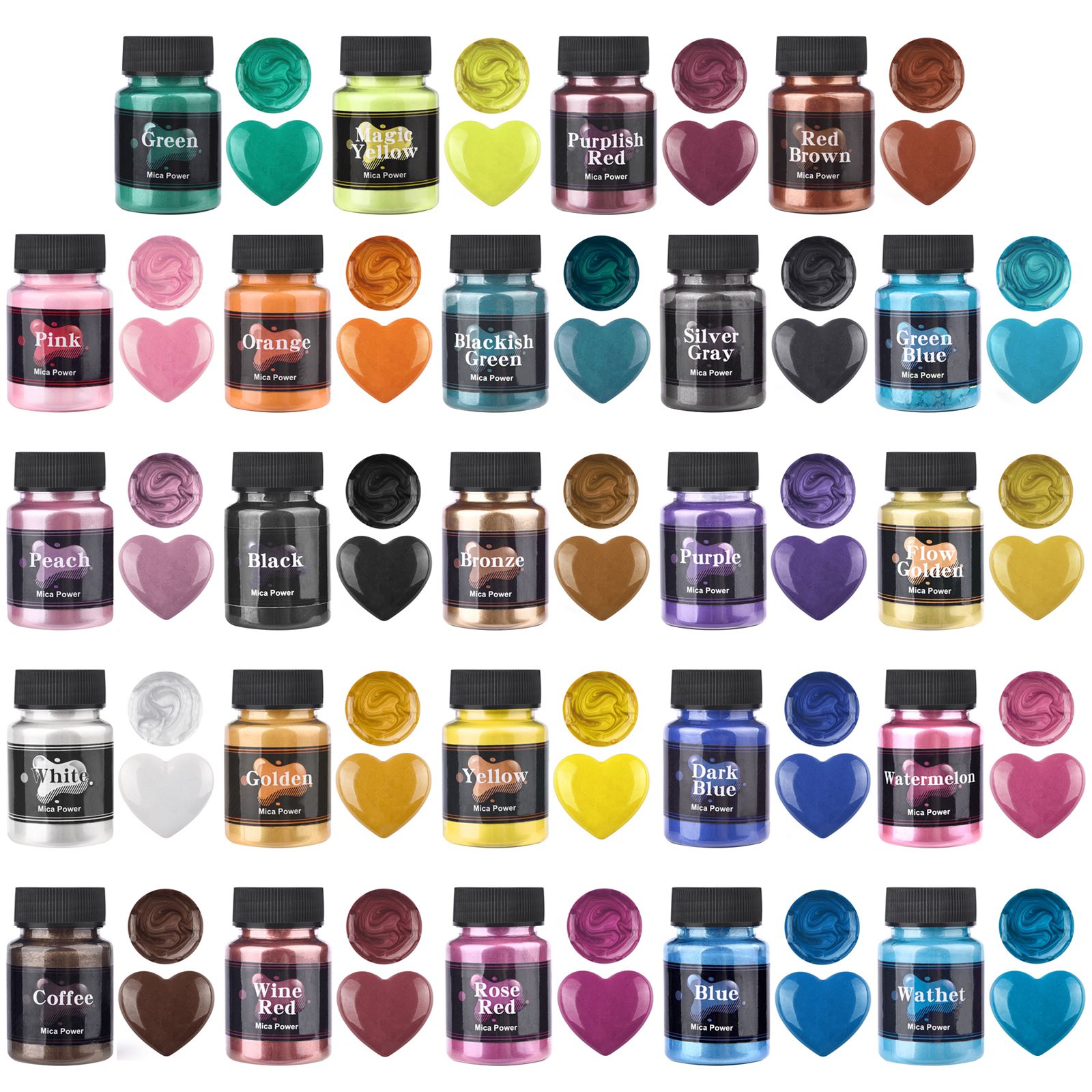 Resin Pigment Set - ผงสีกระดุมไข่มุก50มล. 24สีผงสีสำหรับใส่เทียนผงแร่อีพ็อกซี่เรซินสีย้อมเครื่องประดับทำอุปกรณ์เสริม