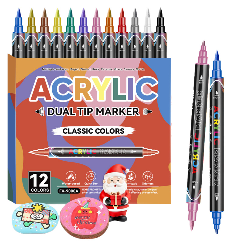 Copic Marker Classic - ปากกาสีอะคริลิค หัวคู่ แบบพู่กันและหัวแหลม สีโทนผิว/มาการอง/เมทัลลิก สำหรับระบายสีบนหิน ผ้าใบ