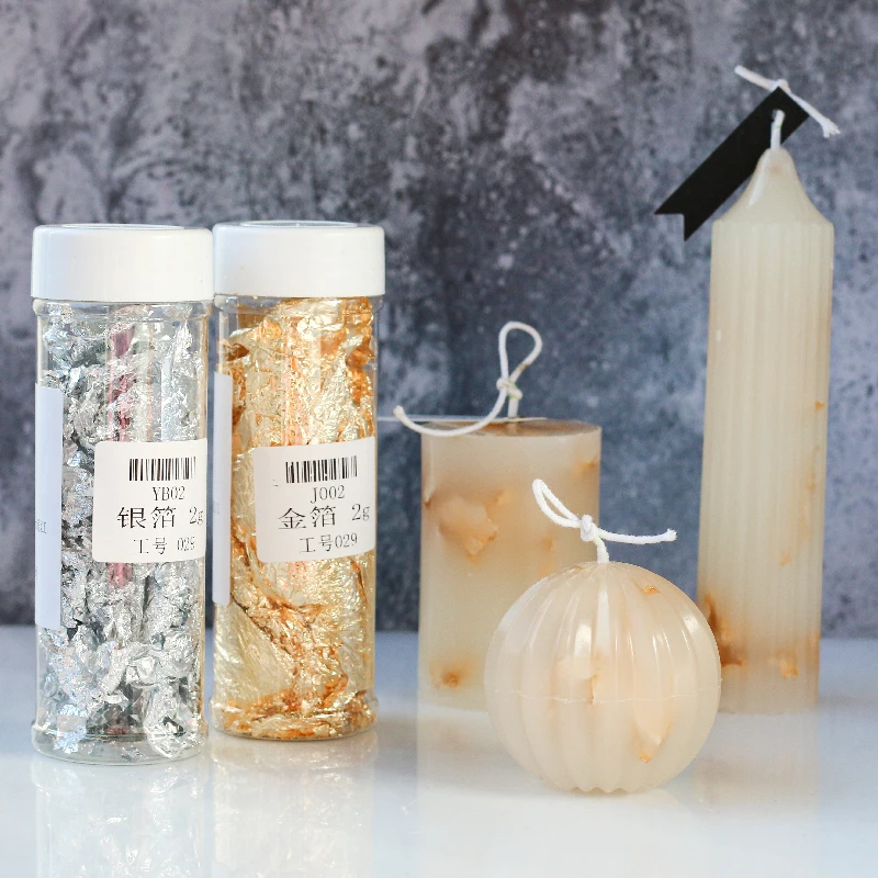 Gold Foil Flakes - Creative Handmade เทียนทำจากวัสดุ DIY เค้กเทียนตกแต่ง Gold