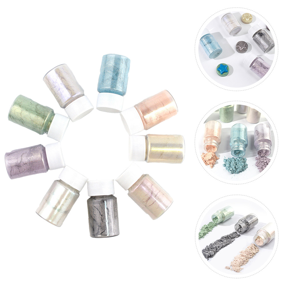 Resin Pigment Set - ชุดผงสีไมก้า 9 ชิ้น สีสันสดใส ปลอดภัย เหมาะสำหรับทำบาธบอมบ์