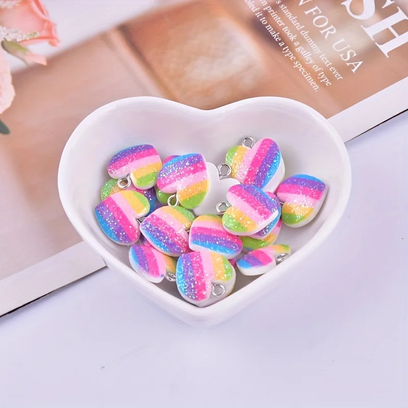 ชาร์มเรซิ่นรูปหัวใจหลากสี 10 ช - Resin Crafts Diy บทวิจารณ์และราคา