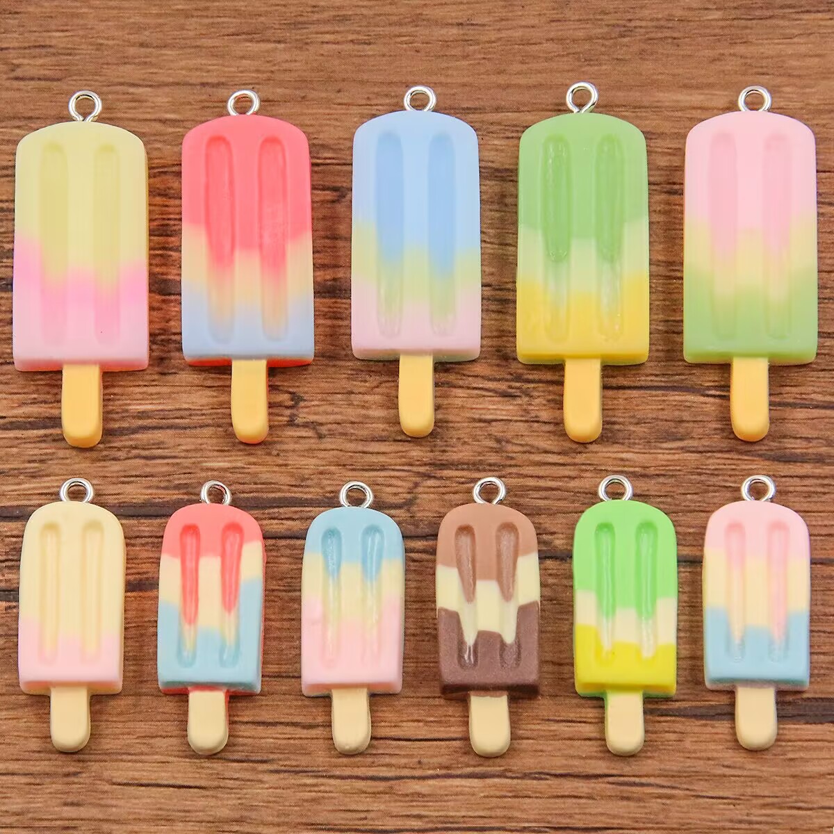 ชาร์มเรซิ่นรูปไอศกรีมไล่สี 6 ช - Resin Crafts Diy บทวิจารณ์และราคา