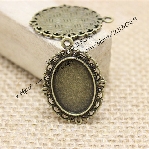 40 ชิ้น/ล็อต Antique Bronze Al - Bezels Set Pendant บทวิจารณ์และราคา